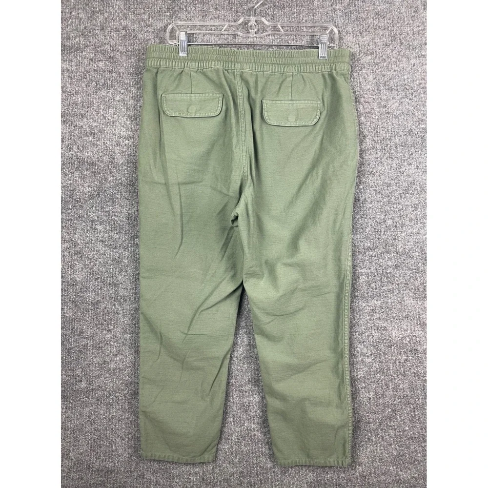 J. Crew Utility‎ Pants Women's 8 Green Drawstring Elastic Waist Straight Leg